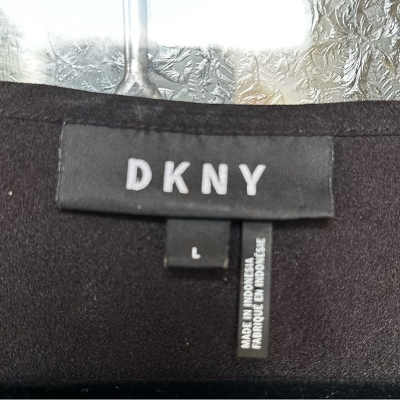 DKNY Black and Blue Patterned Blouse - Picture 2 of 5